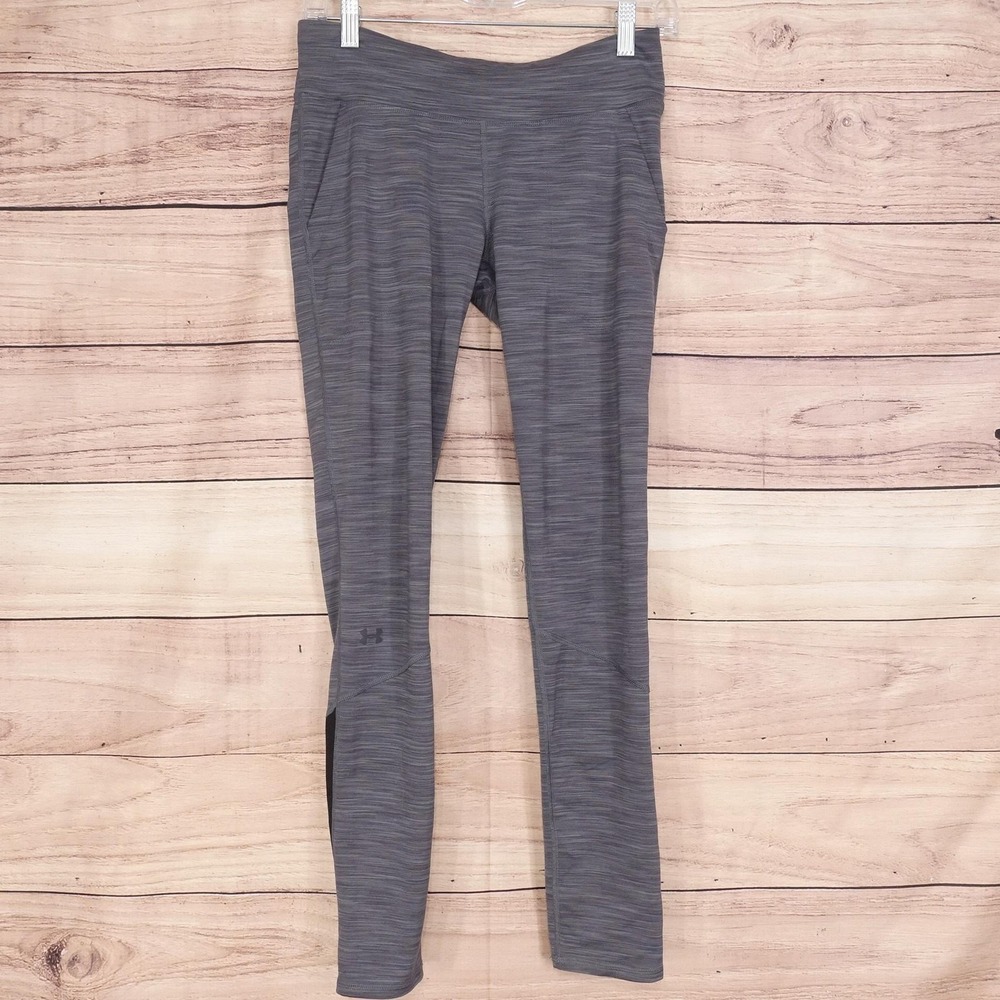 Under Armour Leggings Womens S Gray‎ Flecked Ankle HeatGear Slim Running